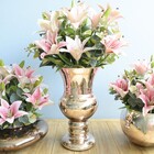 Arranjo De Lírio Artificial Rosa No Vaso Itália Rose Gold | F